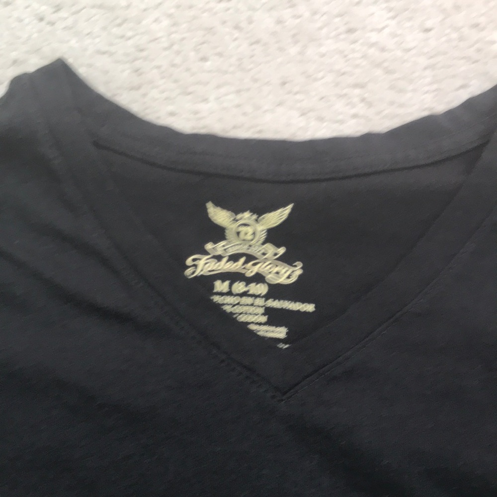 Faded Glory Black V-Neck T-Shirt - Picture 4 of 4